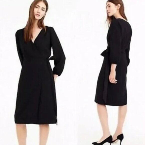 J. Crew black Wrap Dress - Picture 1 of 7